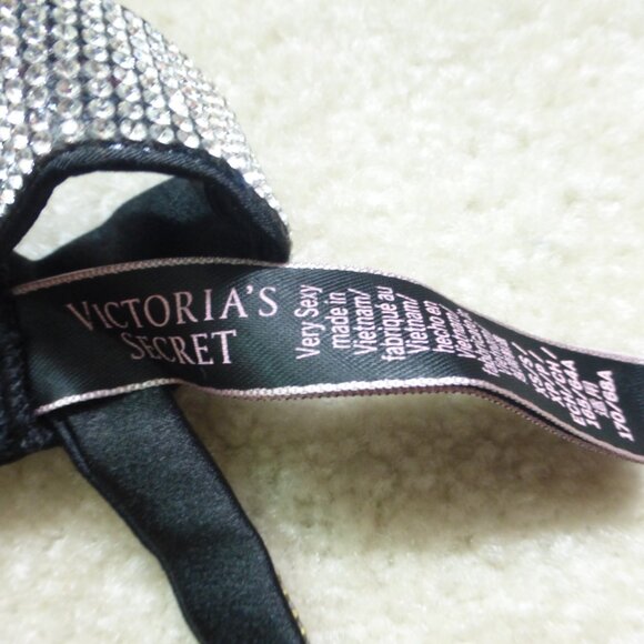 VICTORIA'S SECRET "Very Sexy" black and brown animal print sparkly garter - Picture 3 of 7